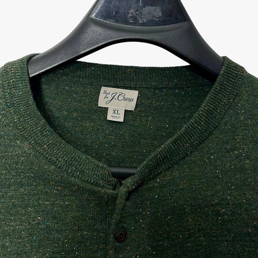Knit for J Crew Cotton Silk Bld Sweater Mens XL Vintage Knit Polo Preppy